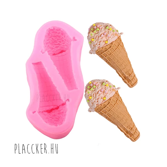 Tölcséres fagylalt fondant mintázó